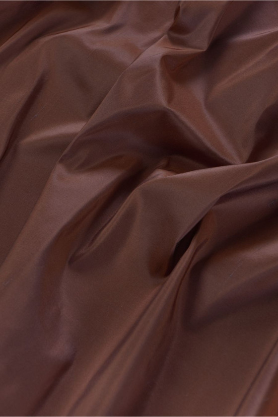Taffeta taffeta silk brown with burgundy