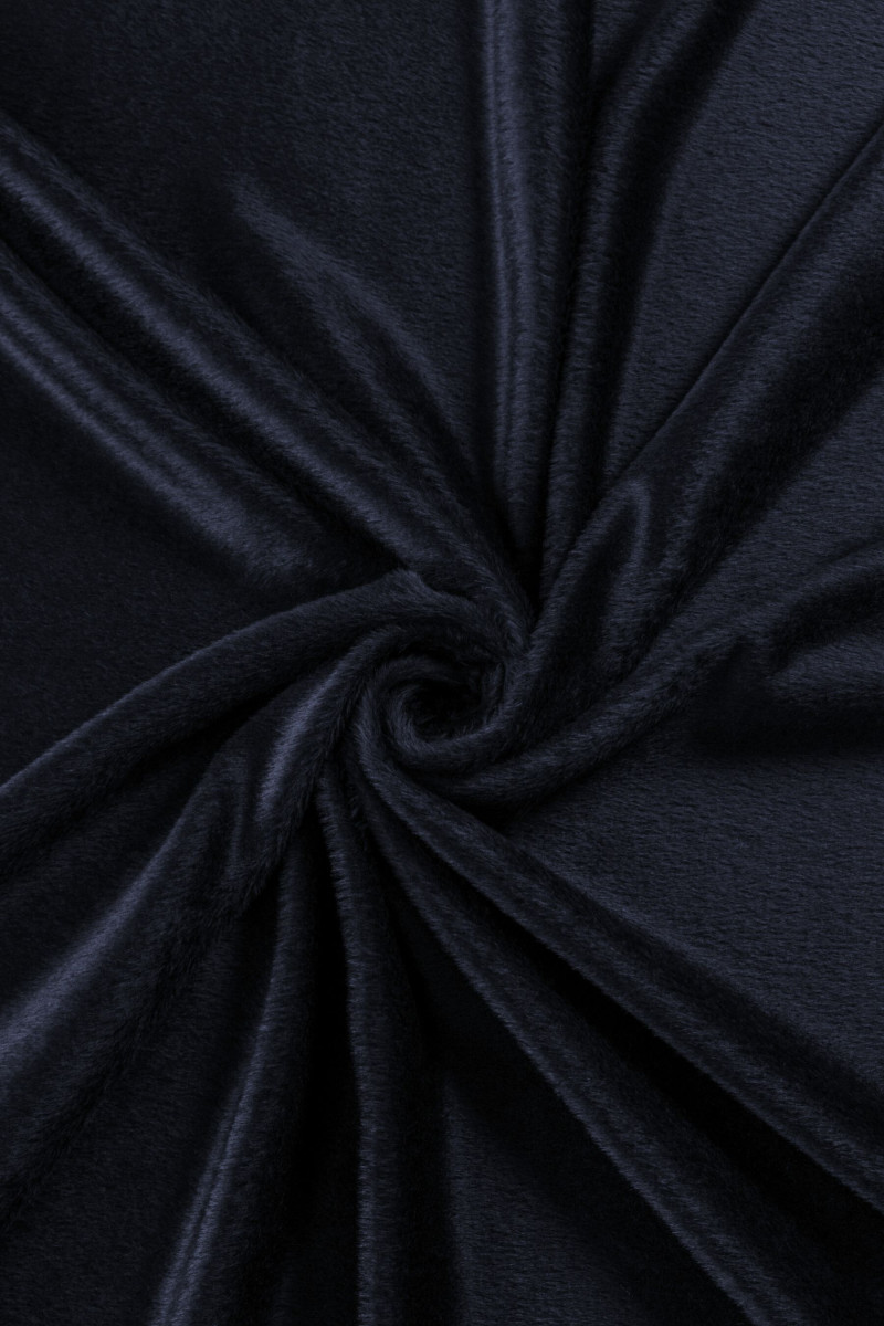 Coated alpaca very dark navy blue
