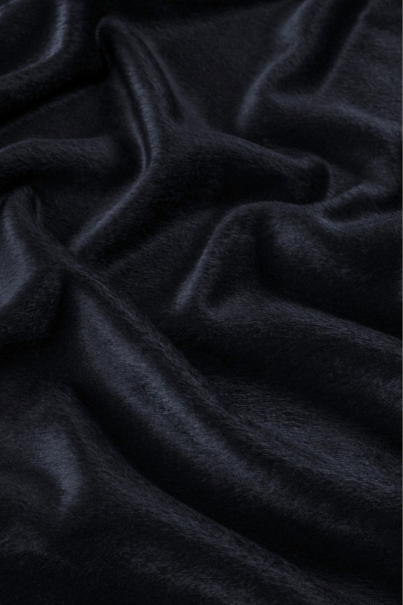 Coated alpaca very dark navy blue