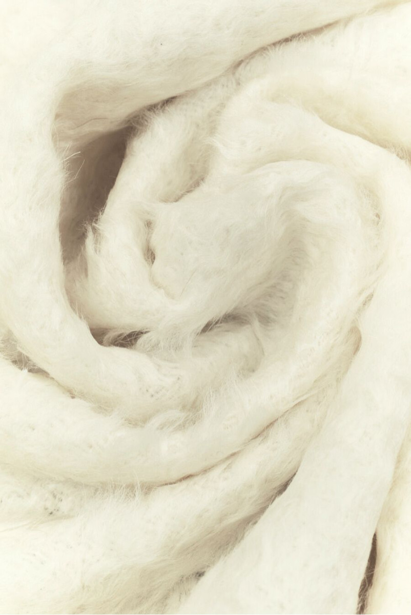 Coat wool with alpaca ecru