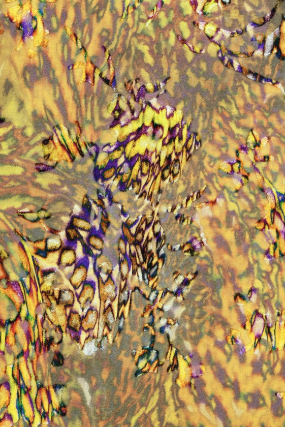 Seide mit Viskose Devore rot-lila