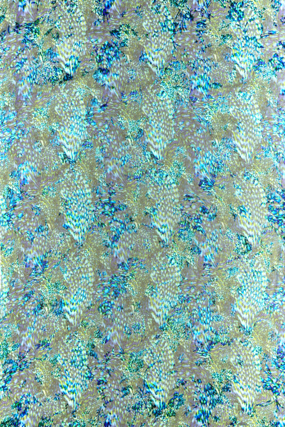 Silk with viscose devore cornflower-green