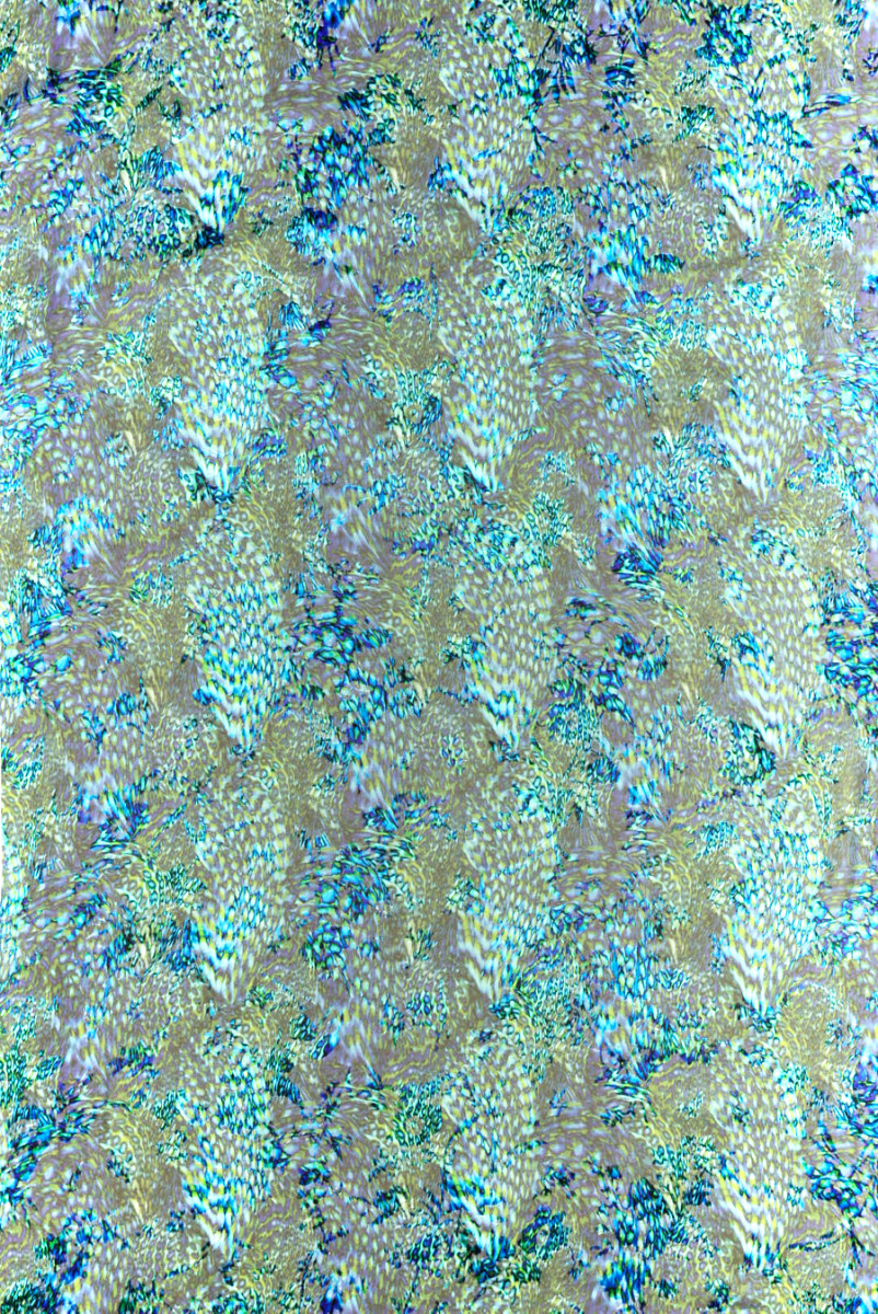 Silk with viscose devore cornflower-green