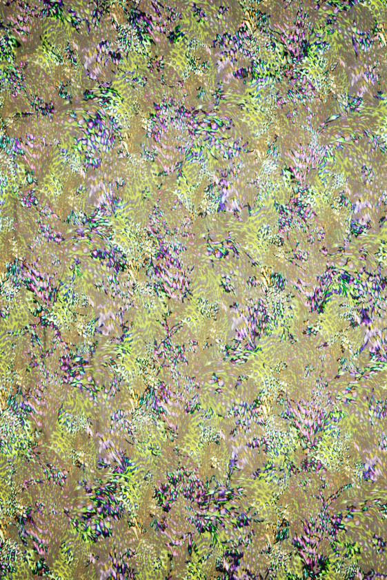 Silk with viscose devore green-purple