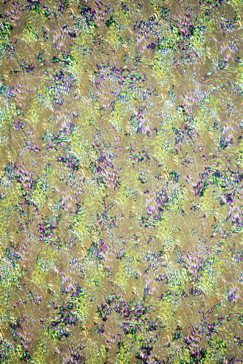 Soie avec viscose dévore vert-violet
