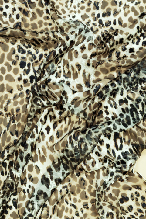 Mătase cu viscoză devore leopard