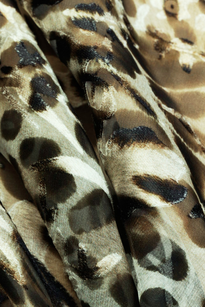 Silk with viscose devore leopard print