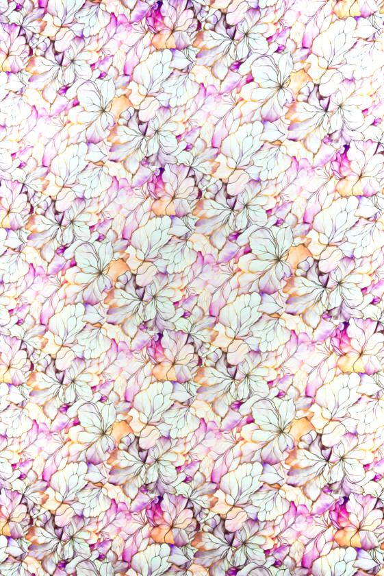 Silk satin with flowers