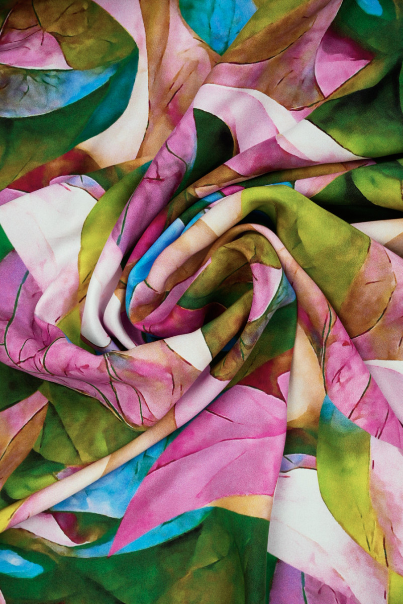 Silk satin in leaves