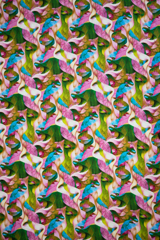 Silk satin in leaves