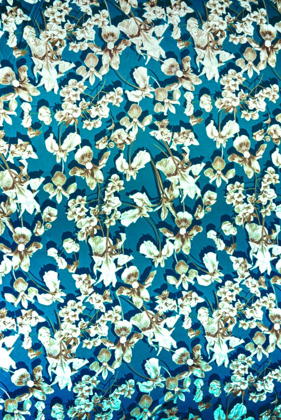 Silk satin with sea iris