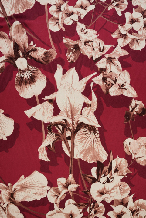 Silk satin in cherry iris