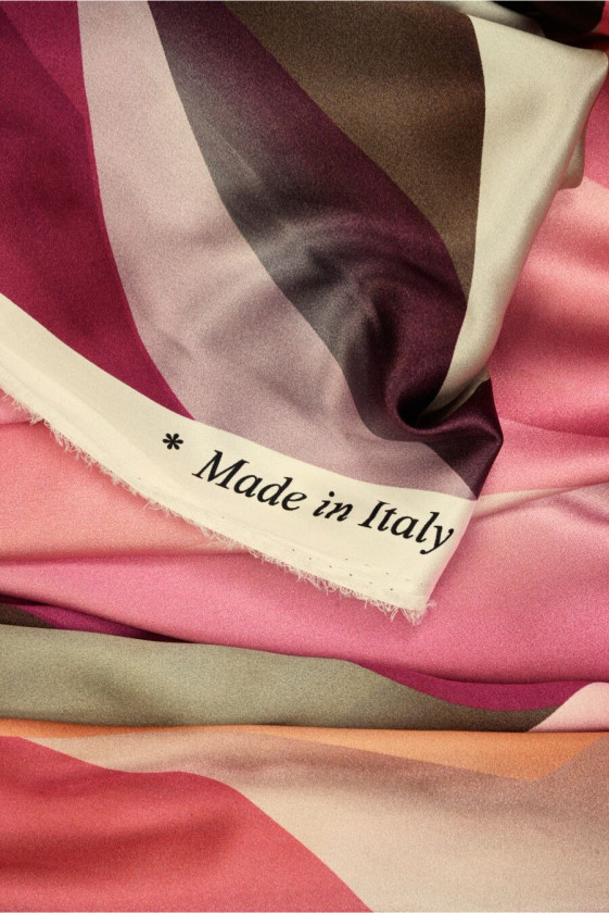 Silk satin big colorful waves