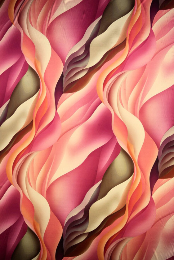 Silk satin big colorful waves