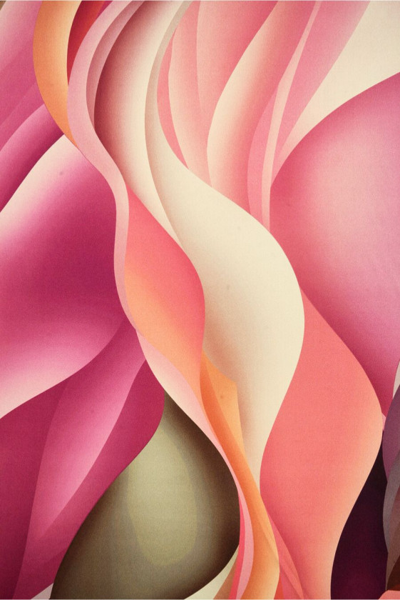 Silk satin big colorful waves