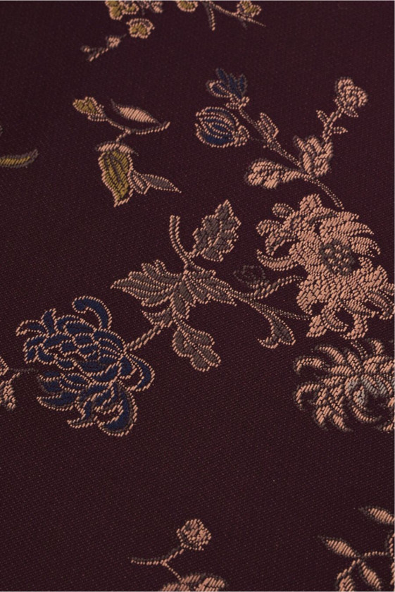 Burgundisk jacquard med blommor KUPONGER