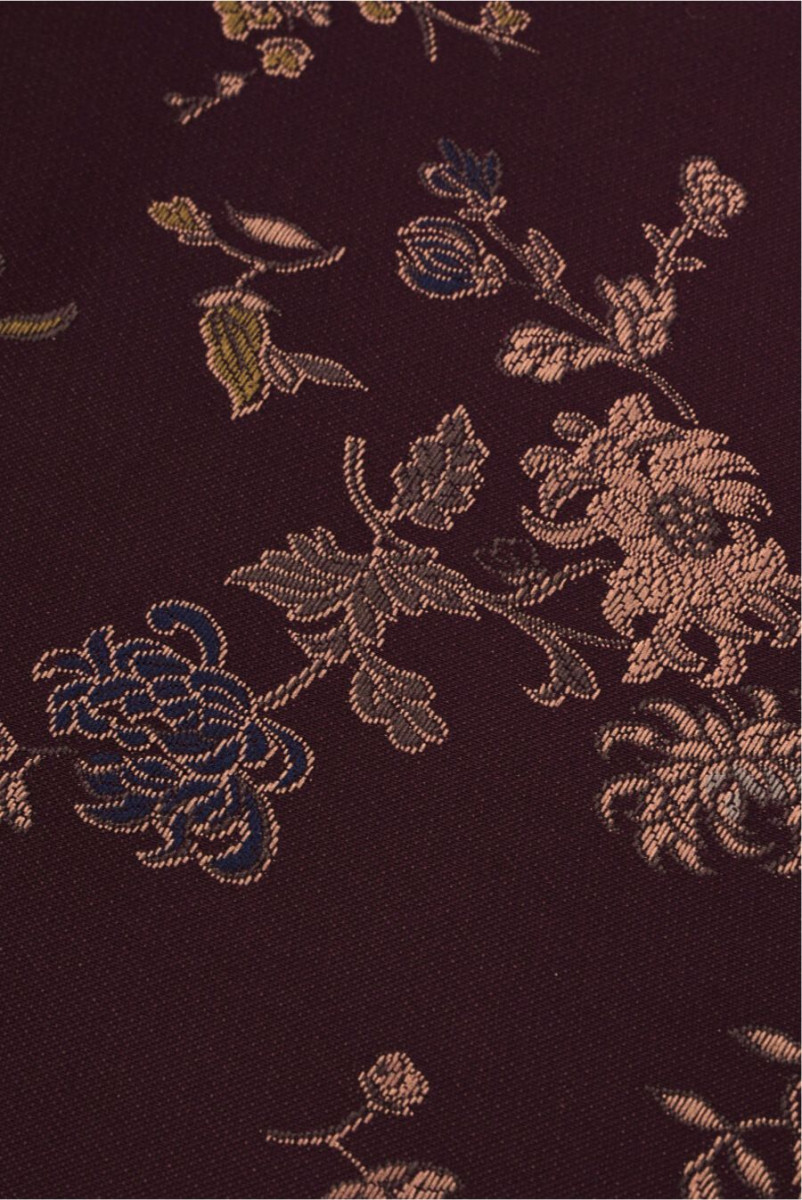 Burgundy jacquard with flowers COUPONS