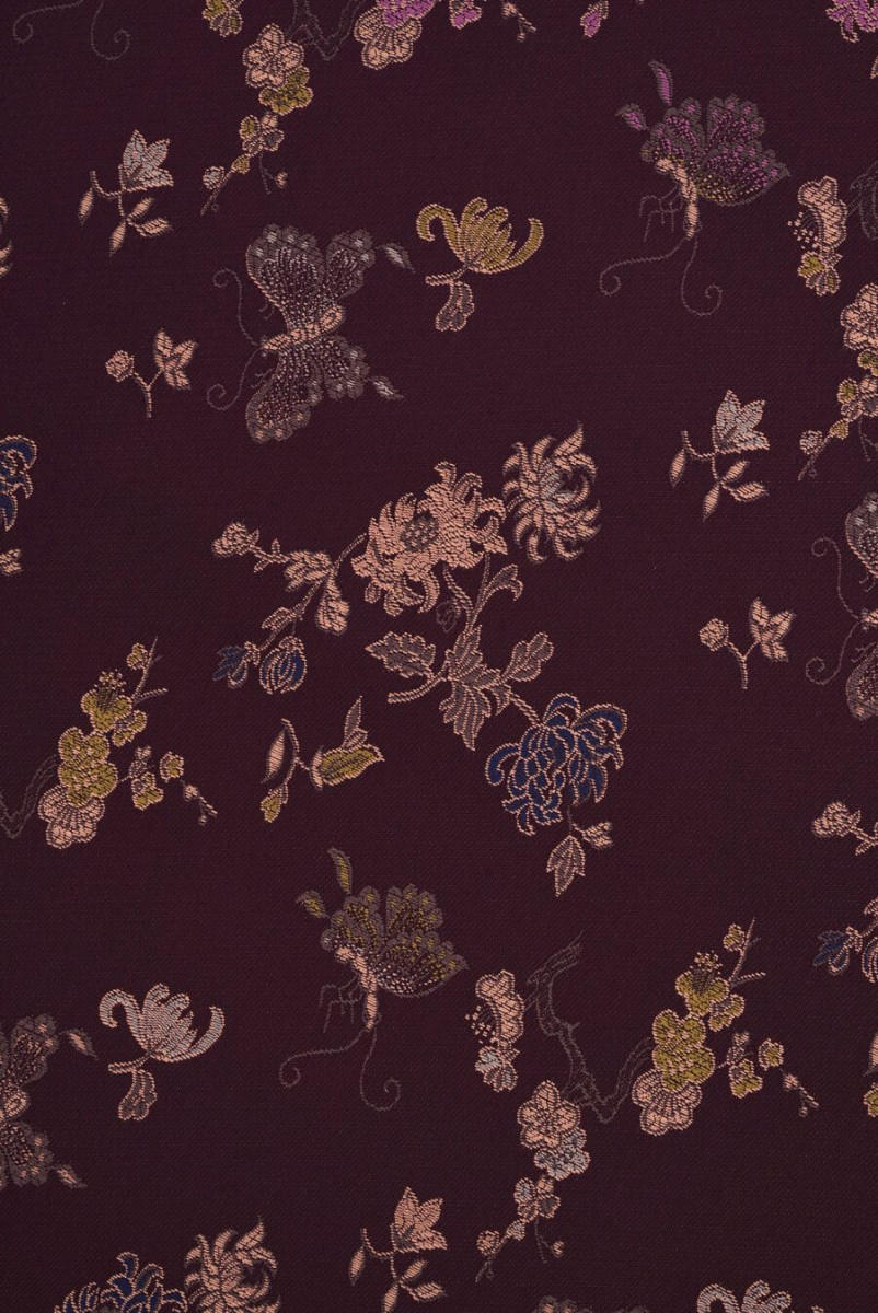Burgundy jacquard with flowers