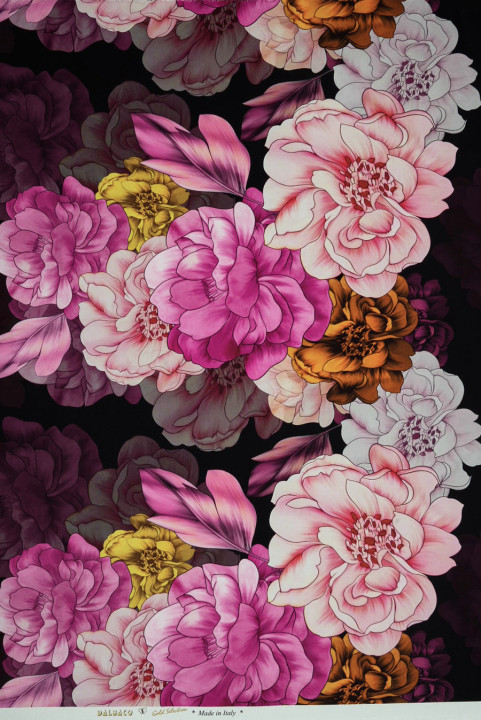 Crepé de seda con flores CUPÓN 120cm