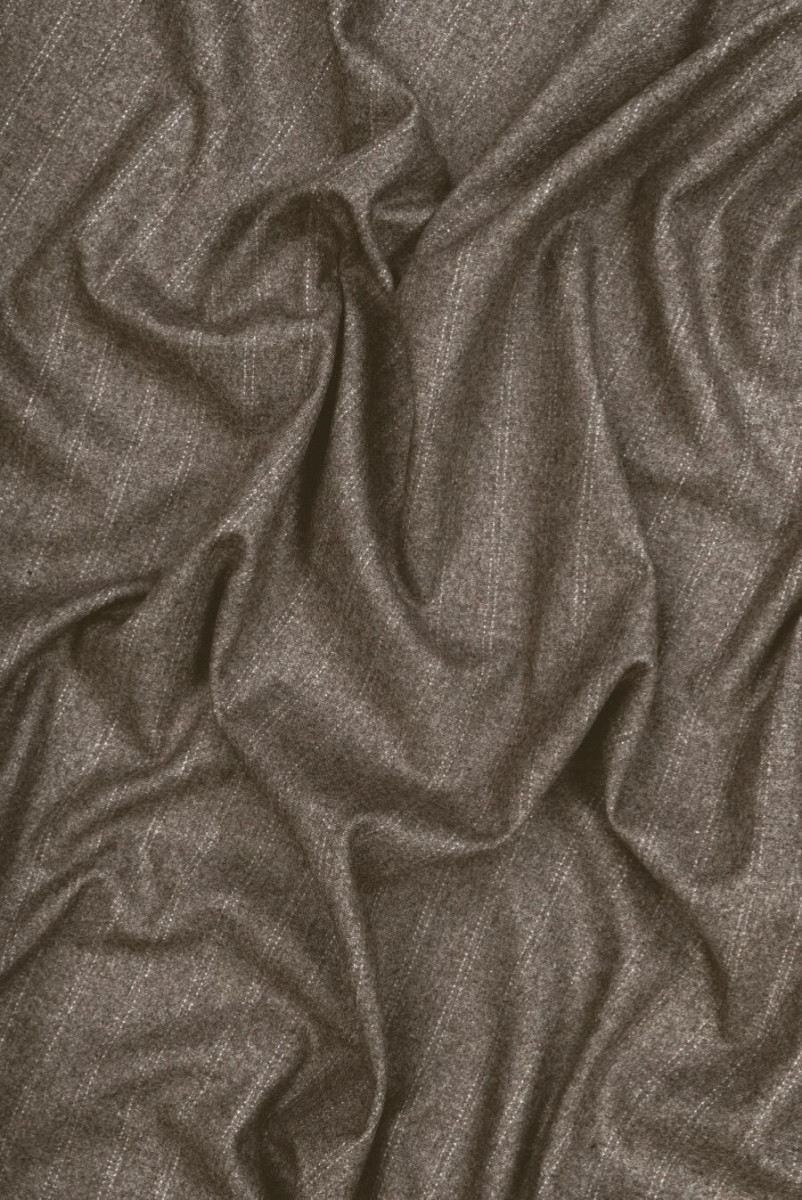 Gestreifte Wolle grau-beige melange