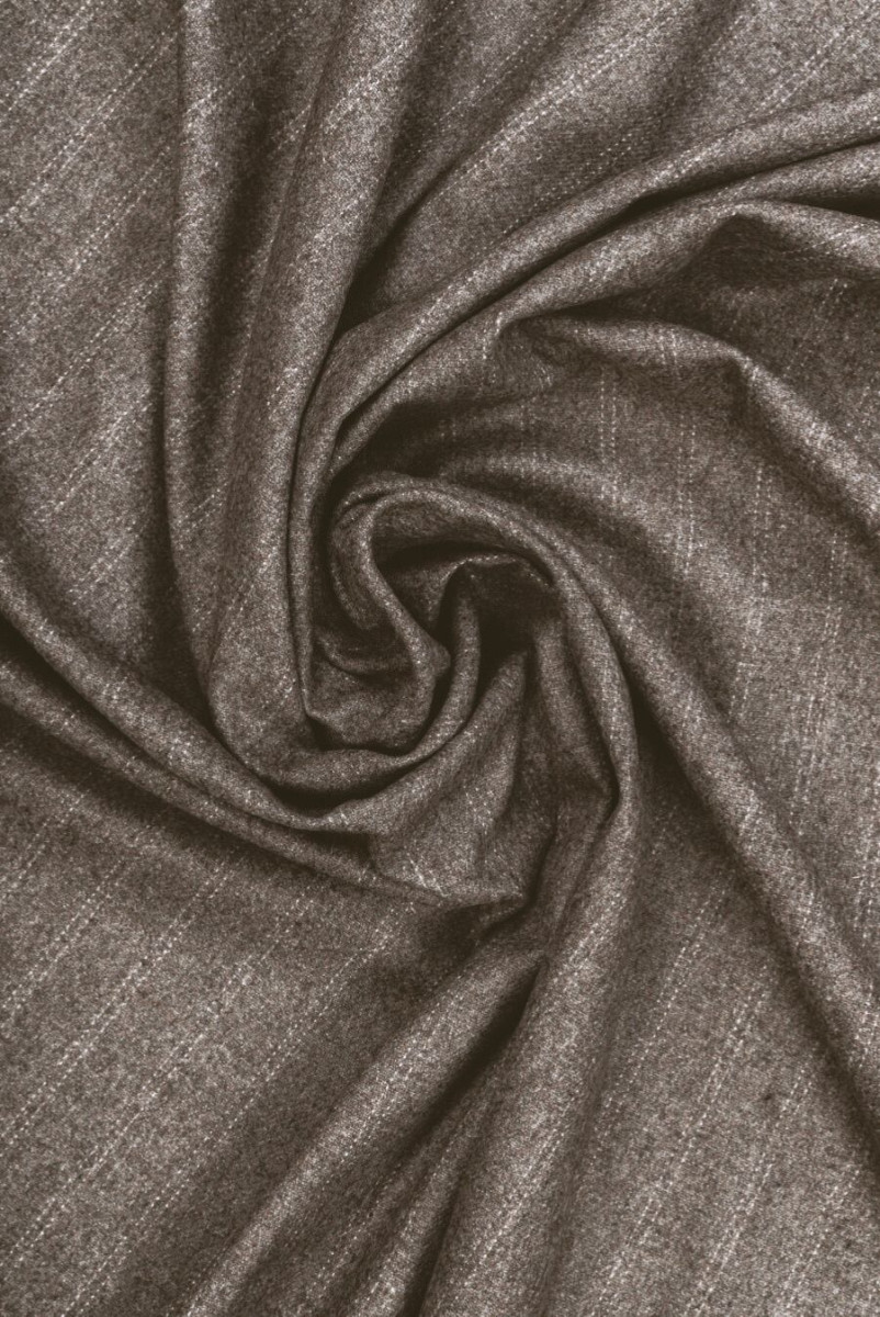 Striped wool grey-beige melange