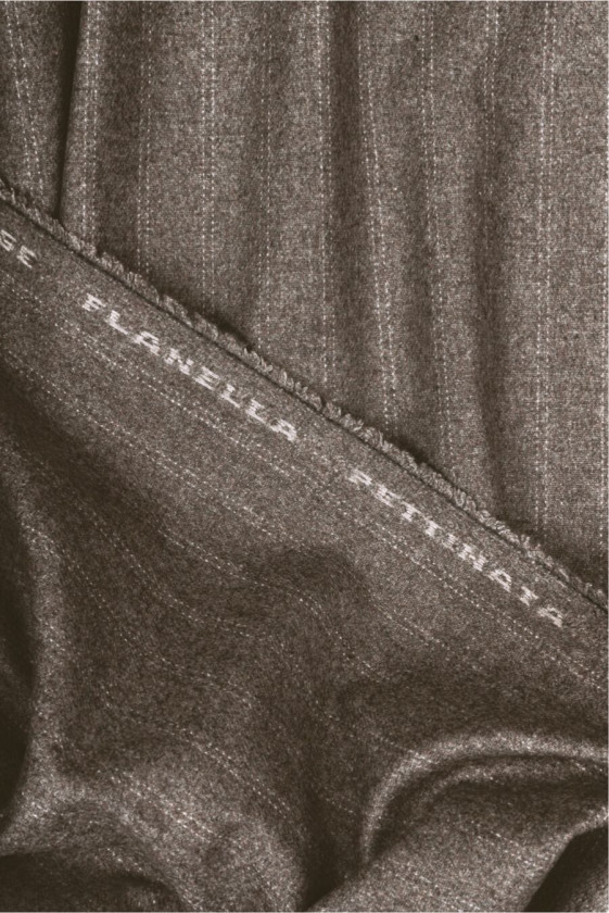 Striped wool grey-beige melange