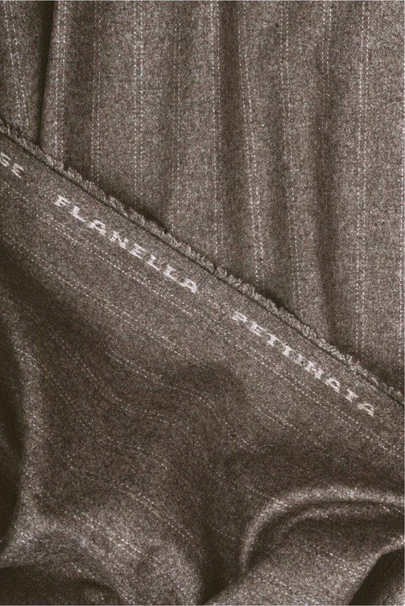 Striped wool grey-beige melange