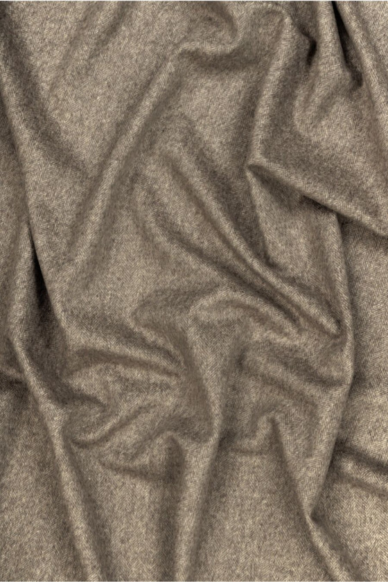 Light herringbone beige polywool