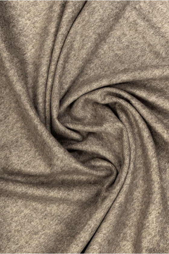 Light herringbone beige polywool
