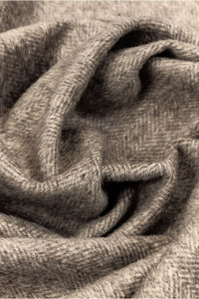 Leichte polywool in fischgrätbeige