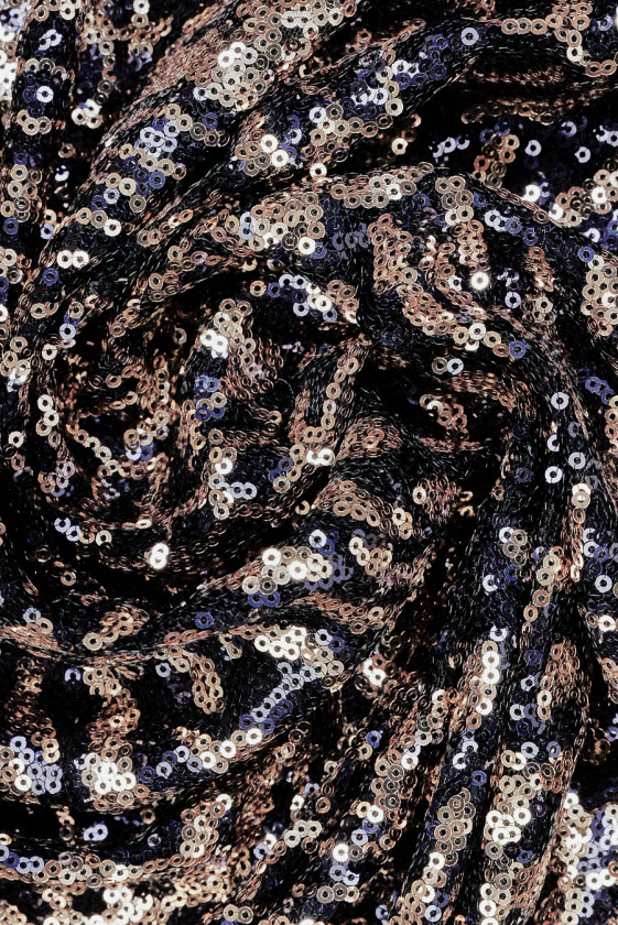 Navy Gold Evening Sequins