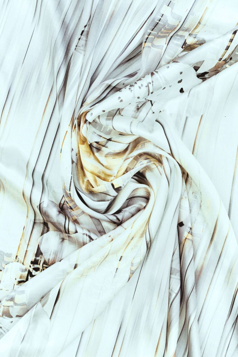 Silk satin light stripes and flowers