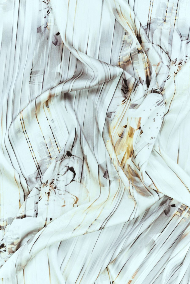 Silk satin light stripes and flowers