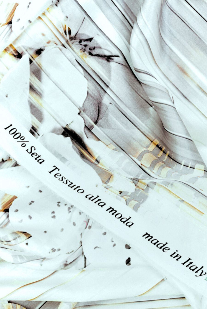 Silk satin light stripes and flowers