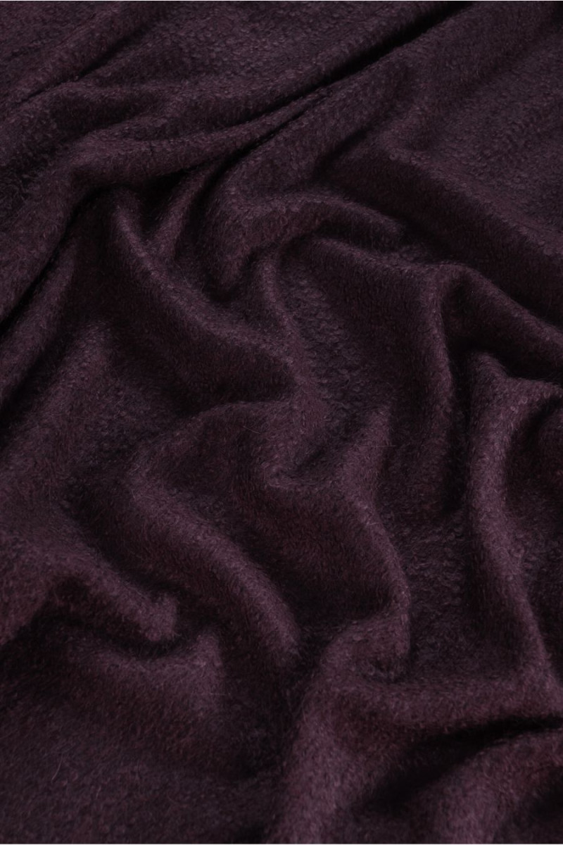 Coat alpaca with wool plum purple