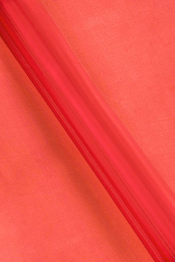 Organza jedwabna czerwona KUPON 90cm