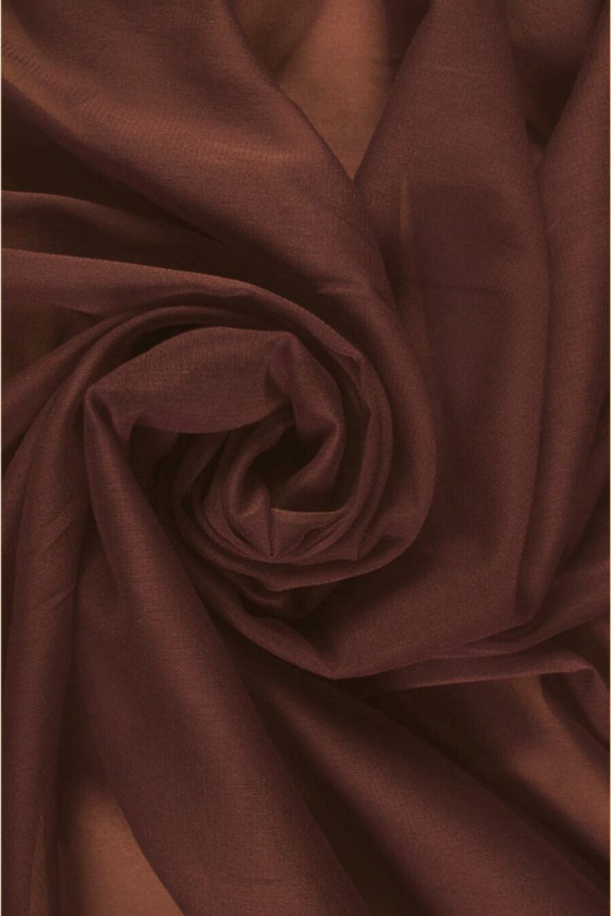 Fine georgette de soie marron