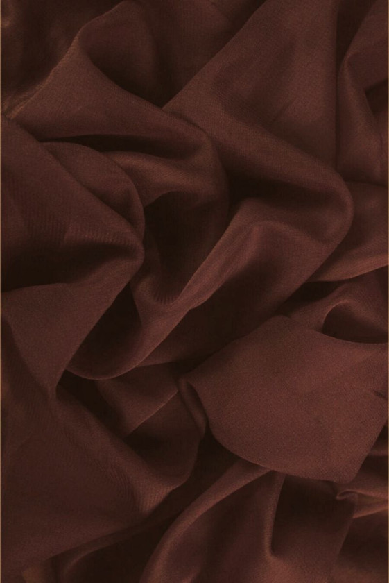 Tunn silke georgette brun KUPONG 140 cm