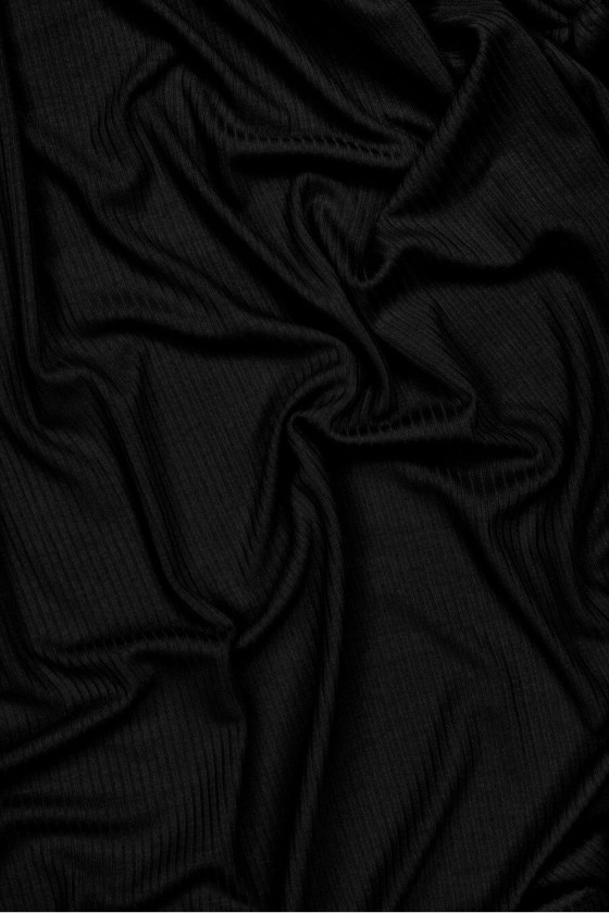 Black striped knitted fabric