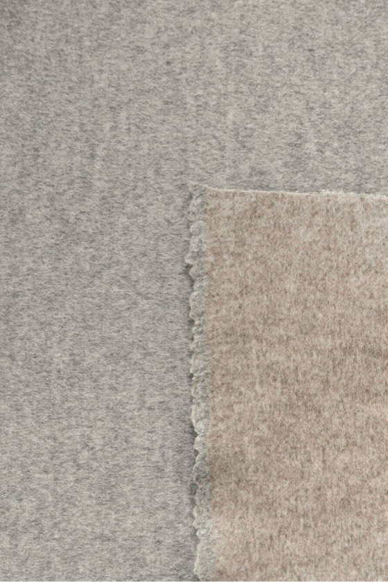 Grijs-beige dubbelzijdige jas wol