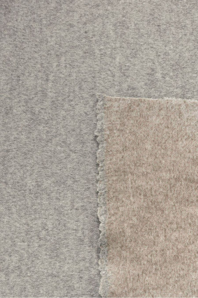 Grau-beige doppelseitige Mantelwolle