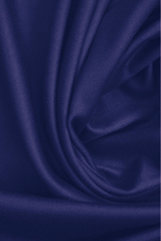 Laine manteau avec cachemire bleu profond KUPON 110cm