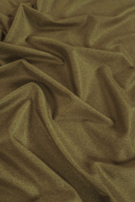 Laine avec Cachemire Olive Melange COUPON 100cm