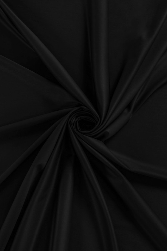 Black satin wool COUPON 200 cm