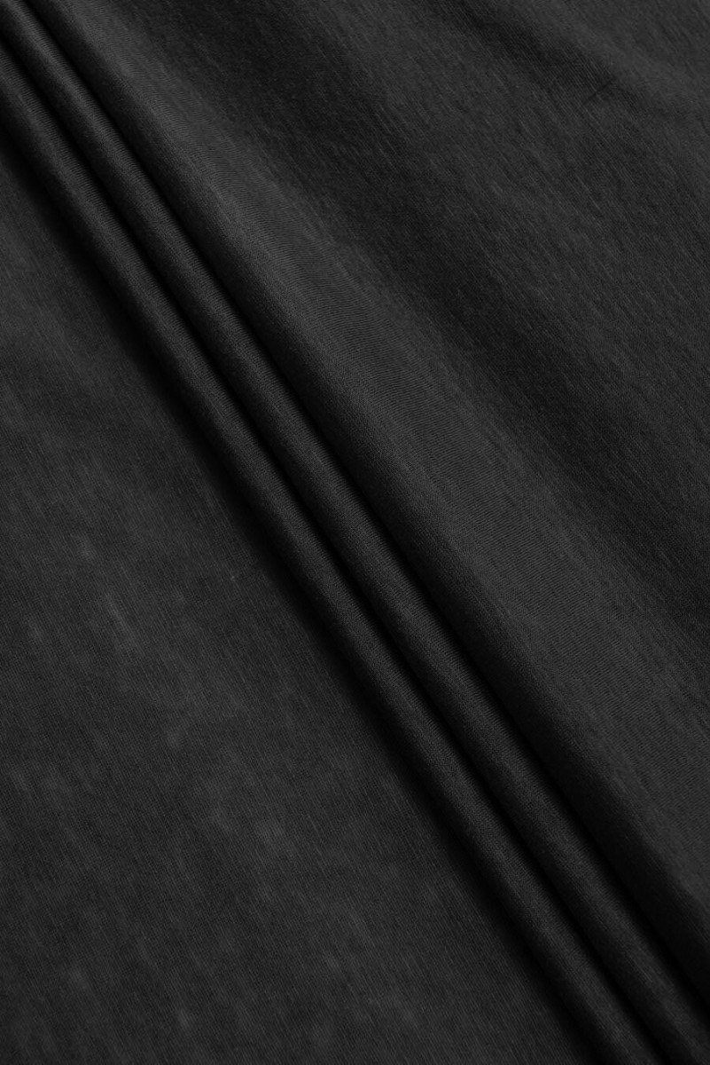 Black cotton-cashmere knitted fabric