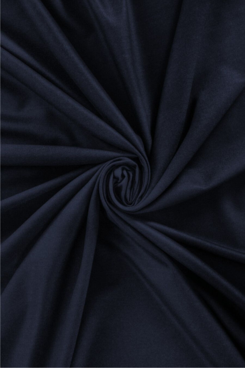 Wol met zijde marineblauwe melange