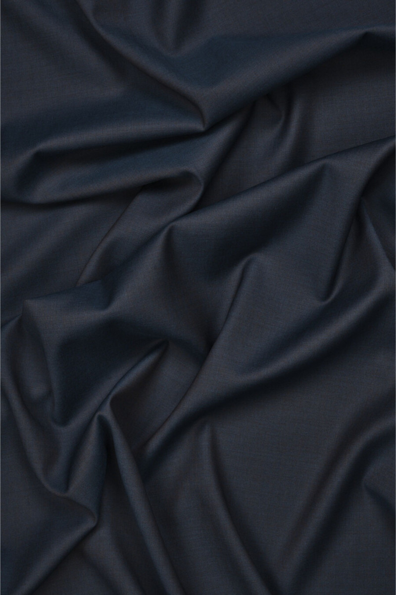 Lână de costum negru-bleumarin bicolor