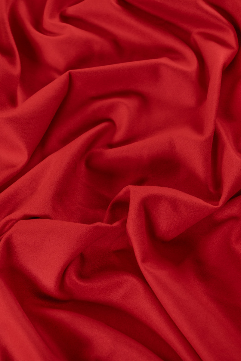 Cashmere med uld - rød