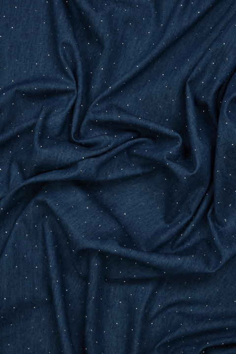 Jeans cienki z cyrkoniami granatowy