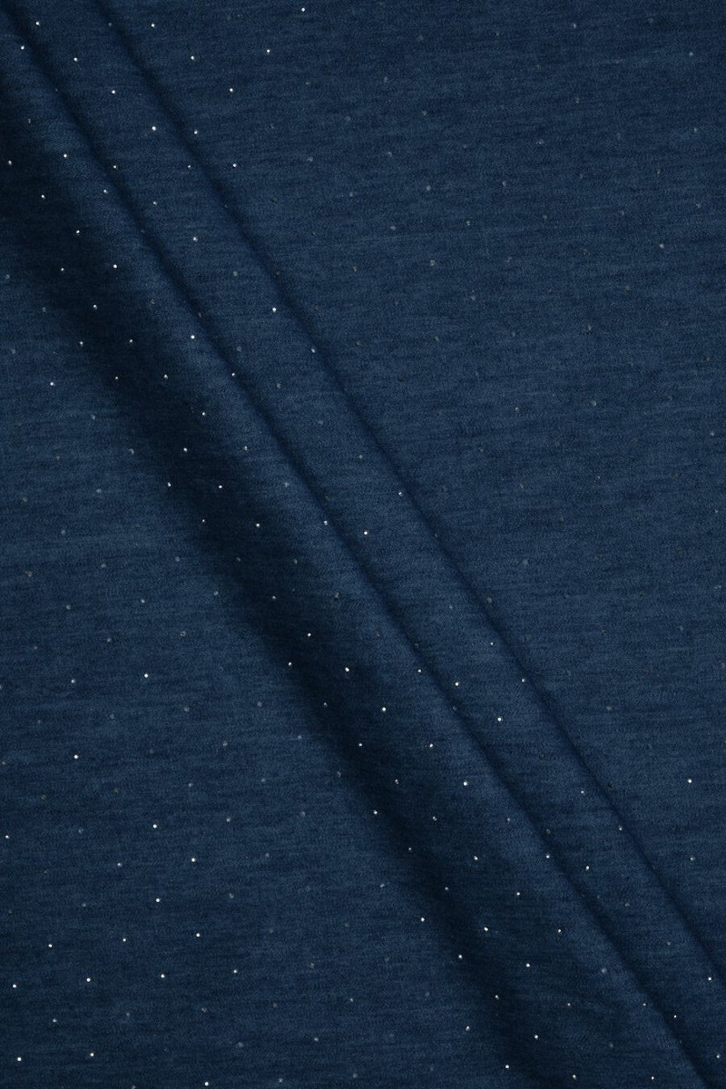 Dünne Jeans mit Zirkonia in Marineblau